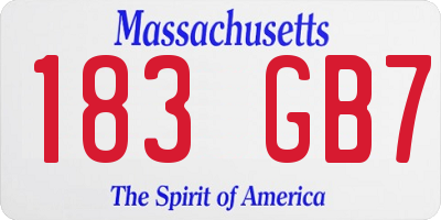 MA license plate 183GB7