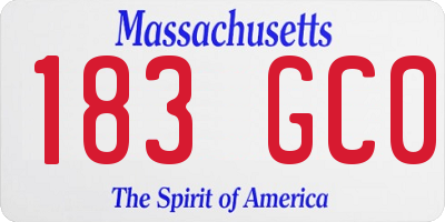 MA license plate 183GC0