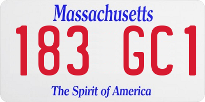 MA license plate 183GC1
