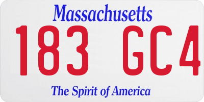 MA license plate 183GC4