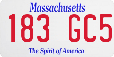 MA license plate 183GC5