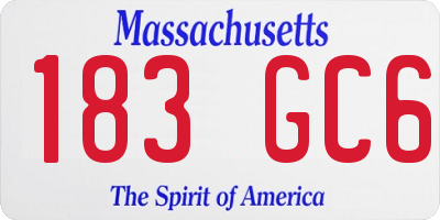 MA license plate 183GC6