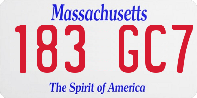 MA license plate 183GC7