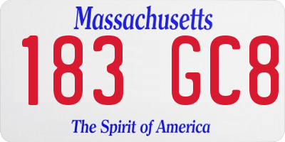 MA license plate 183GC8