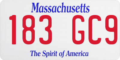MA license plate 183GC9
