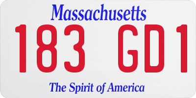 MA license plate 183GD1