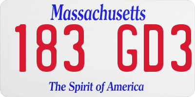 MA license plate 183GD3