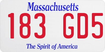 MA license plate 183GD5