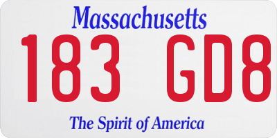 MA license plate 183GD8