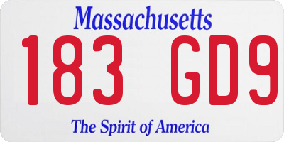 MA license plate 183GD9