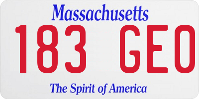 MA license plate 183GE0