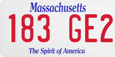 MA license plate 183GE2