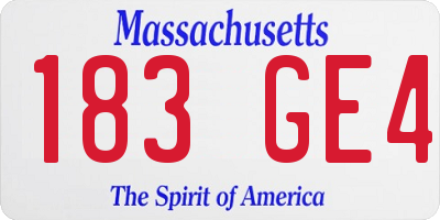 MA license plate 183GE4
