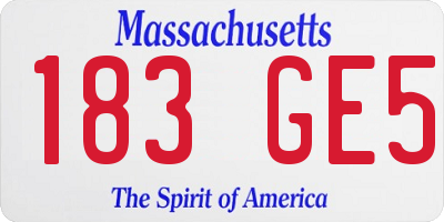 MA license plate 183GE5