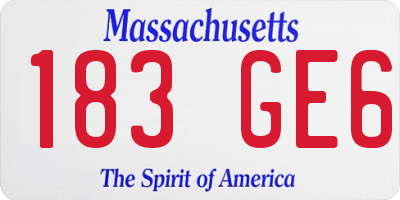 MA license plate 183GE6