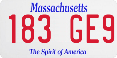 MA license plate 183GE9