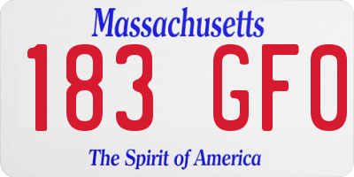 MA license plate 183GF0