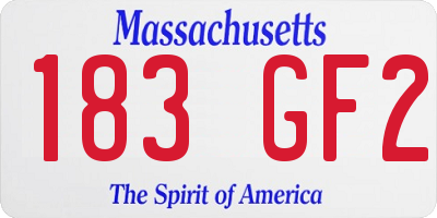 MA license plate 183GF2