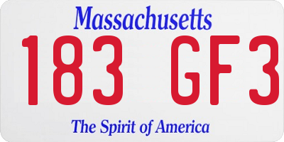 MA license plate 183GF3