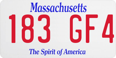 MA license plate 183GF4