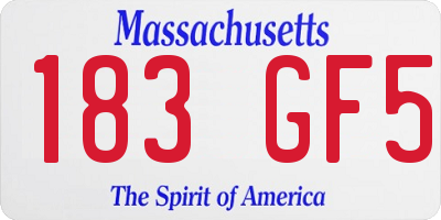 MA license plate 183GF5