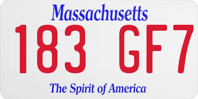 MA license plate 183GF7