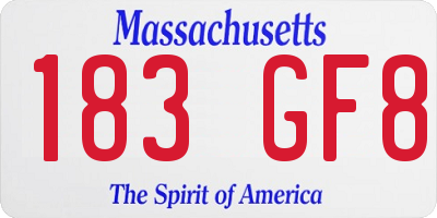 MA license plate 183GF8