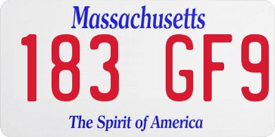 MA license plate 183GF9
