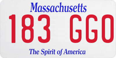 MA license plate 183GG0