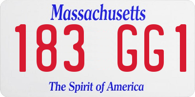 MA license plate 183GG1