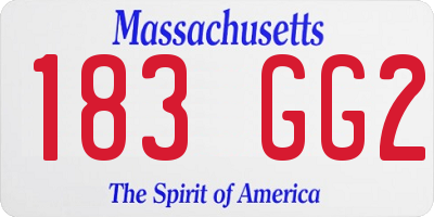 MA license plate 183GG2