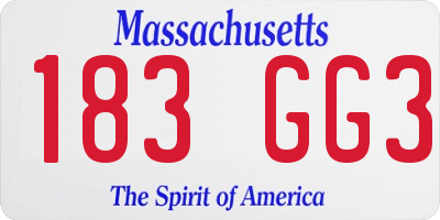 MA license plate 183GG3