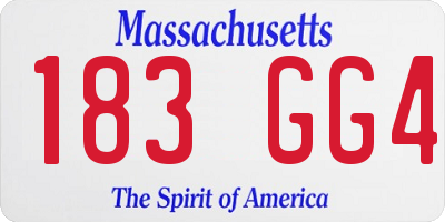 MA license plate 183GG4