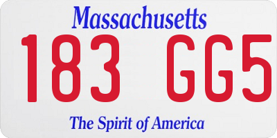 MA license plate 183GG5