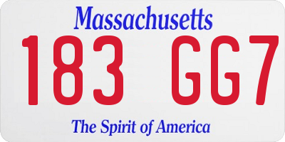 MA license plate 183GG7