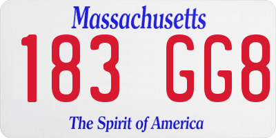 MA license plate 183GG8