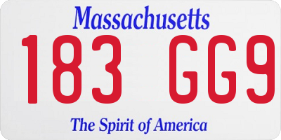 MA license plate 183GG9
