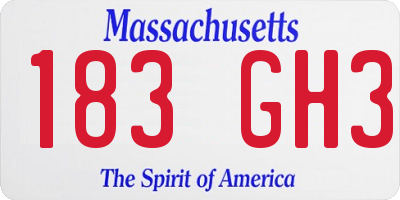 MA license plate 183GH3