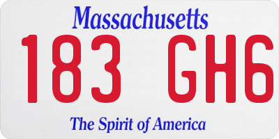 MA license plate 183GH6