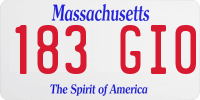 MA license plate 183GI0