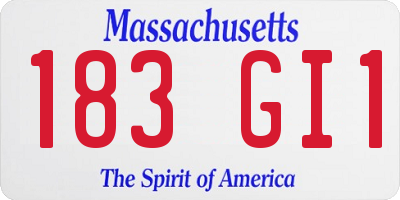 MA license plate 183GI1