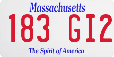 MA license plate 183GI2