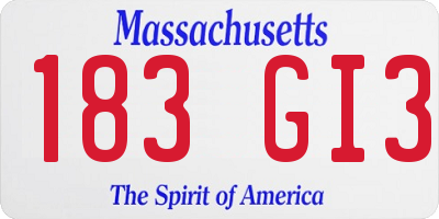 MA license plate 183GI3