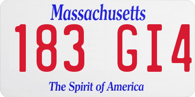 MA license plate 183GI4