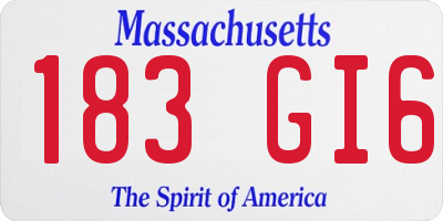 MA license plate 183GI6