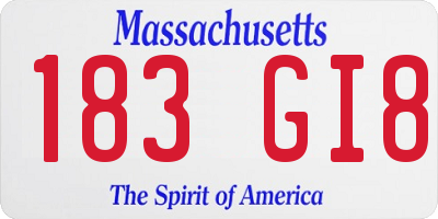 MA license plate 183GI8