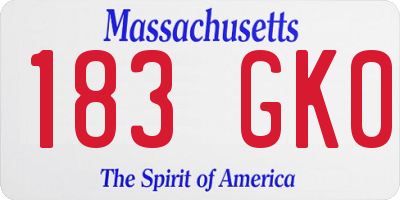 MA license plate 183GK0