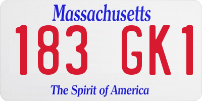 MA license plate 183GK1