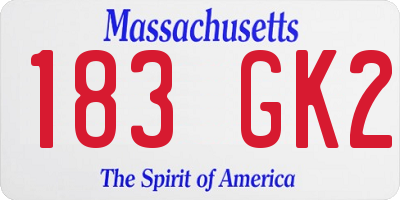MA license plate 183GK2