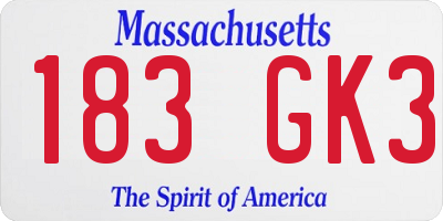 MA license plate 183GK3